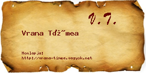 Vrana Tímea névjegykártya